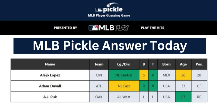 MLB Pickle Answer